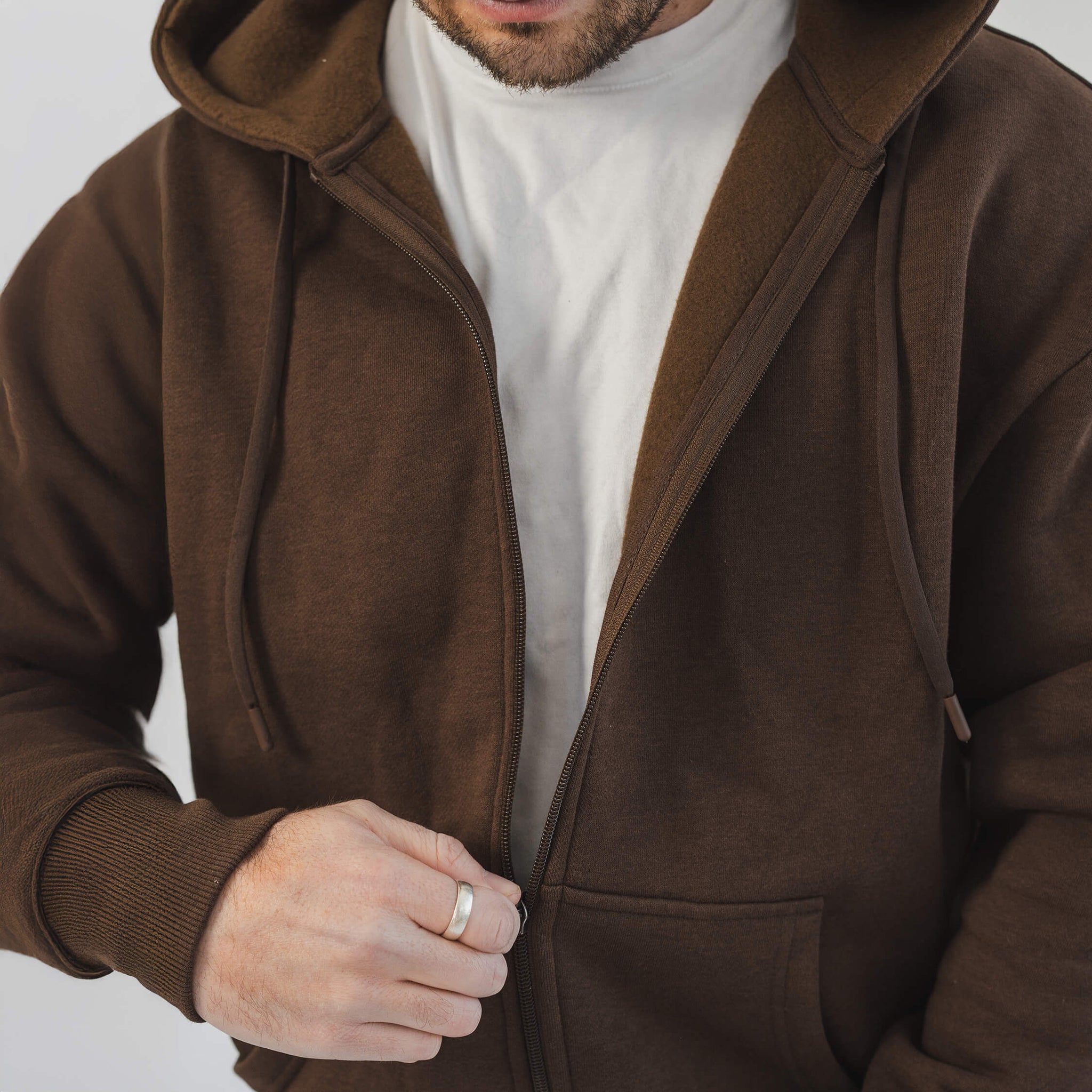 FEELS.上杉柊平　ALPACA ZIP UP HOODIE BROWN feels プレミアムウェイト ジップアップパーカー Sサイズ 上杉柊平