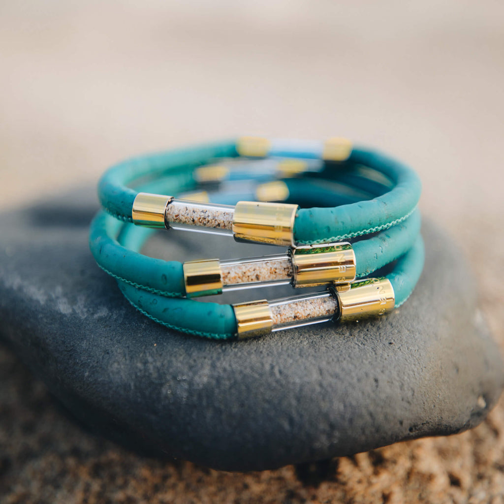 18k gold plated Sea Turtle Legend Bracelet stacked